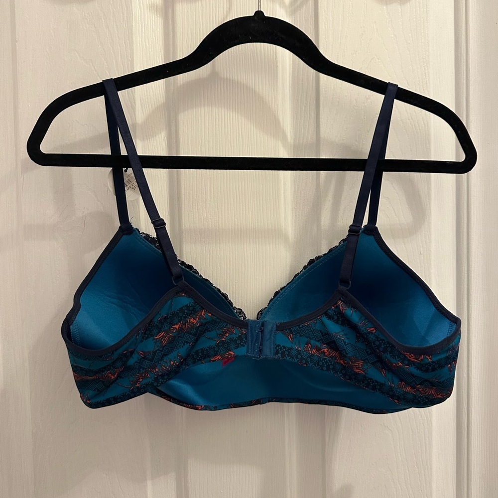 Material Girl Blue and Orange Soft Bra with Adjustable Straps - Picture 3 of 4